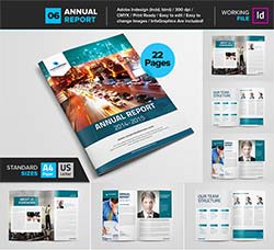 indesign模板－年终报刊(22页/通用型)：Clean Corporate Annual Report V6